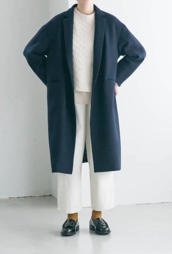 北欧、暮らしの道具店 チェスターコート ネイビー