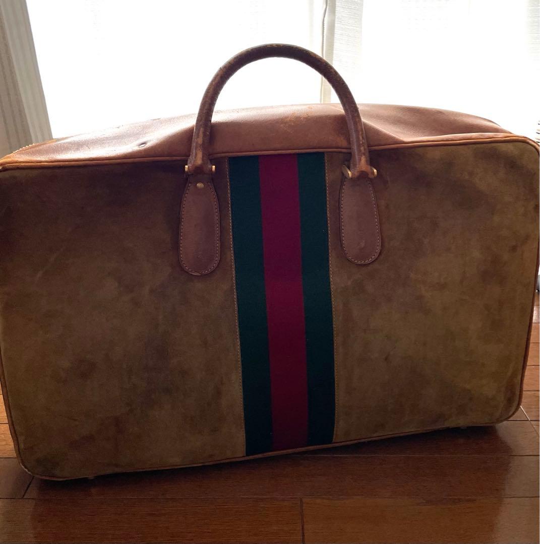 Gucci ボストンバッグ スエード ベージュ 大型