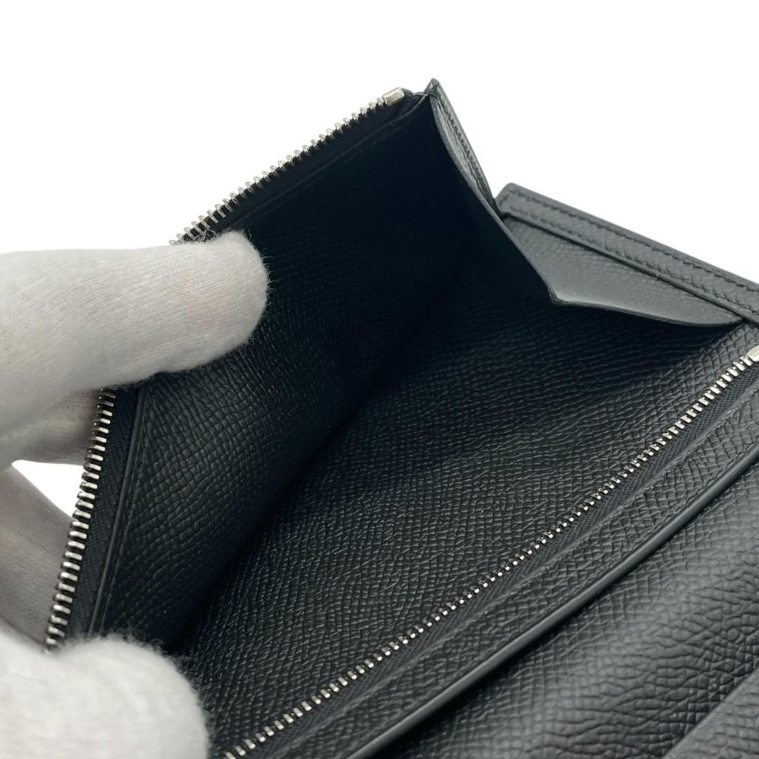 【新品未使用】エルメス ヴォーエプソン ブラック ベアンスフレ 二つ折り長財布