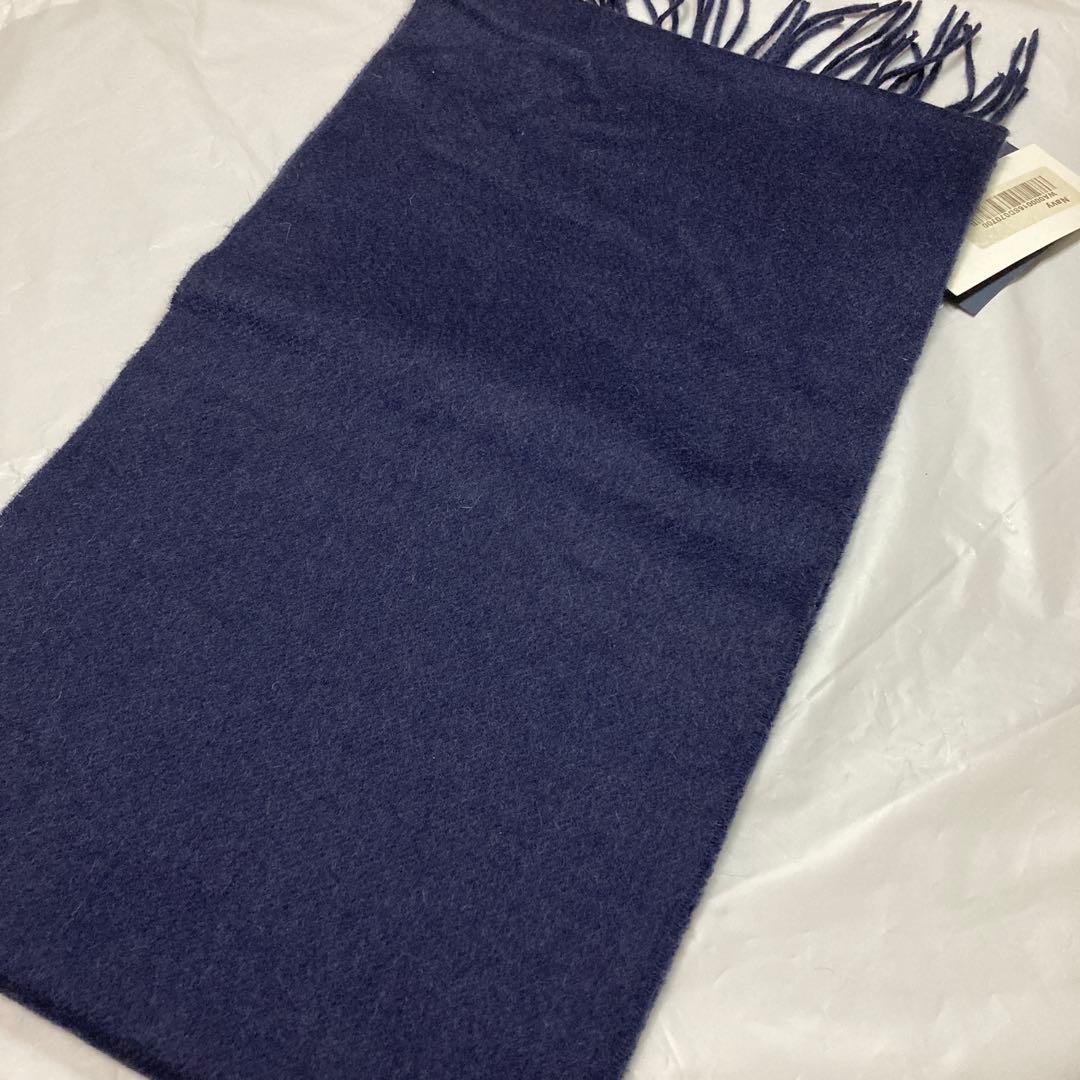 新品 ジョンストンズ カシミヤ100％ マフラー ネイビー 国内正規品