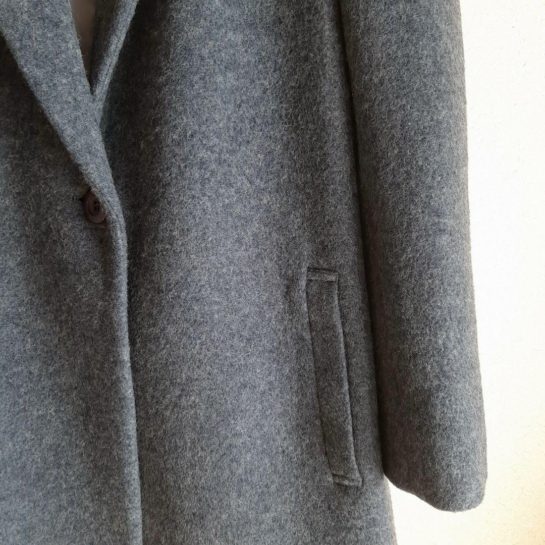 KUMIKYOKU ブークレウールチェスターコート　ブルーグレー組曲大きいサイズ