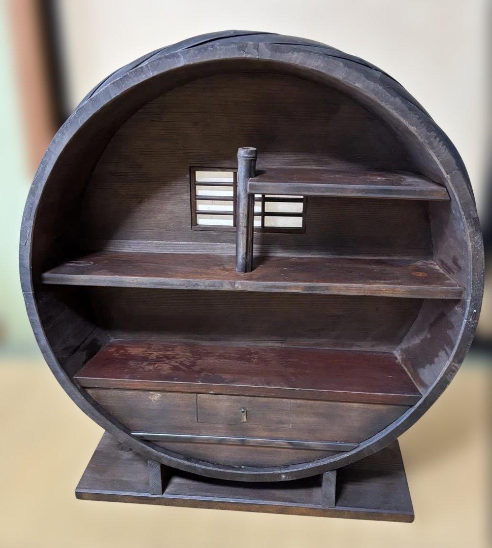 アンティーク家具 木工芸 飾り棚 木桶 サイドボード