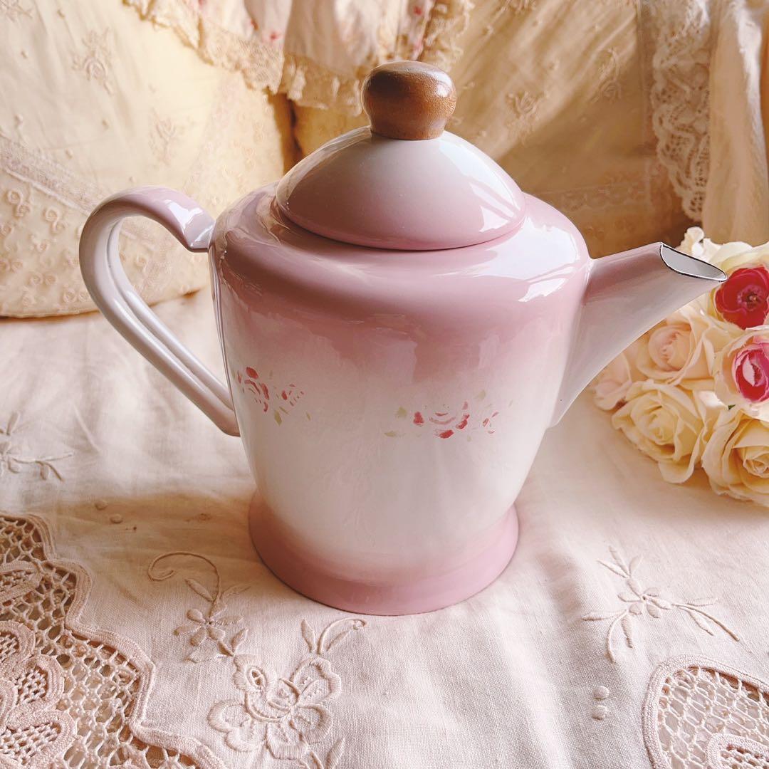 お値下げ♡イマンホーローポット薔薇マニーローズバスケットニトリフレンチカントリー