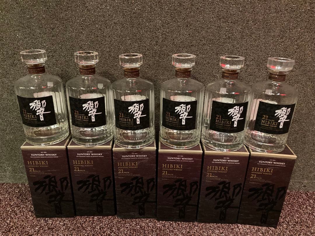 Hibiki 21年 ウイスキー 空瓶＆箱　6本セット