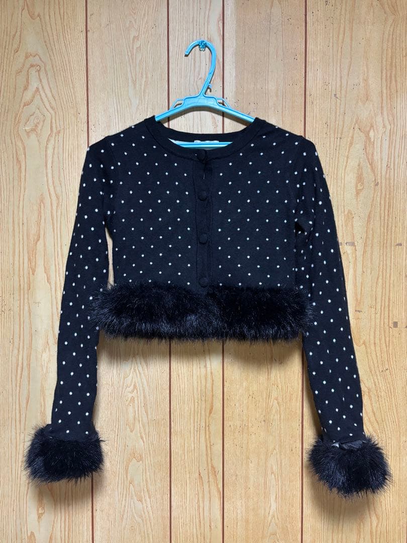 Darich ドットジャガードフェザーニットトップス BLK