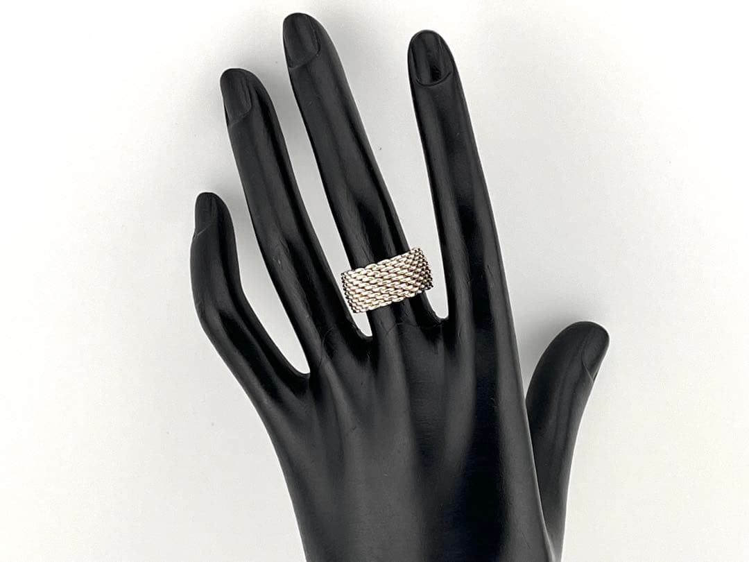 c921 オールド　ティファニー　サマセット　メッシュ　リング　925 約9号