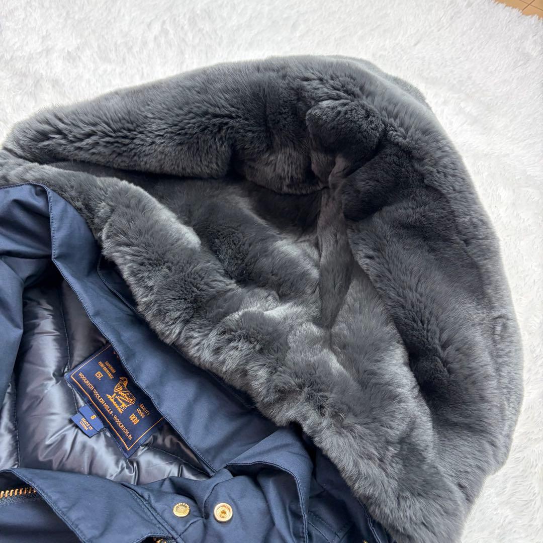 ウールリッチ ボウブリッジ 3WAY ダウンコート ラビットファー ネイビー 紺