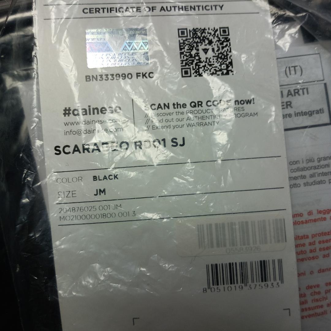 DAINESE ダイネーゼ SCARABEO R001プロテクター サイズ JM