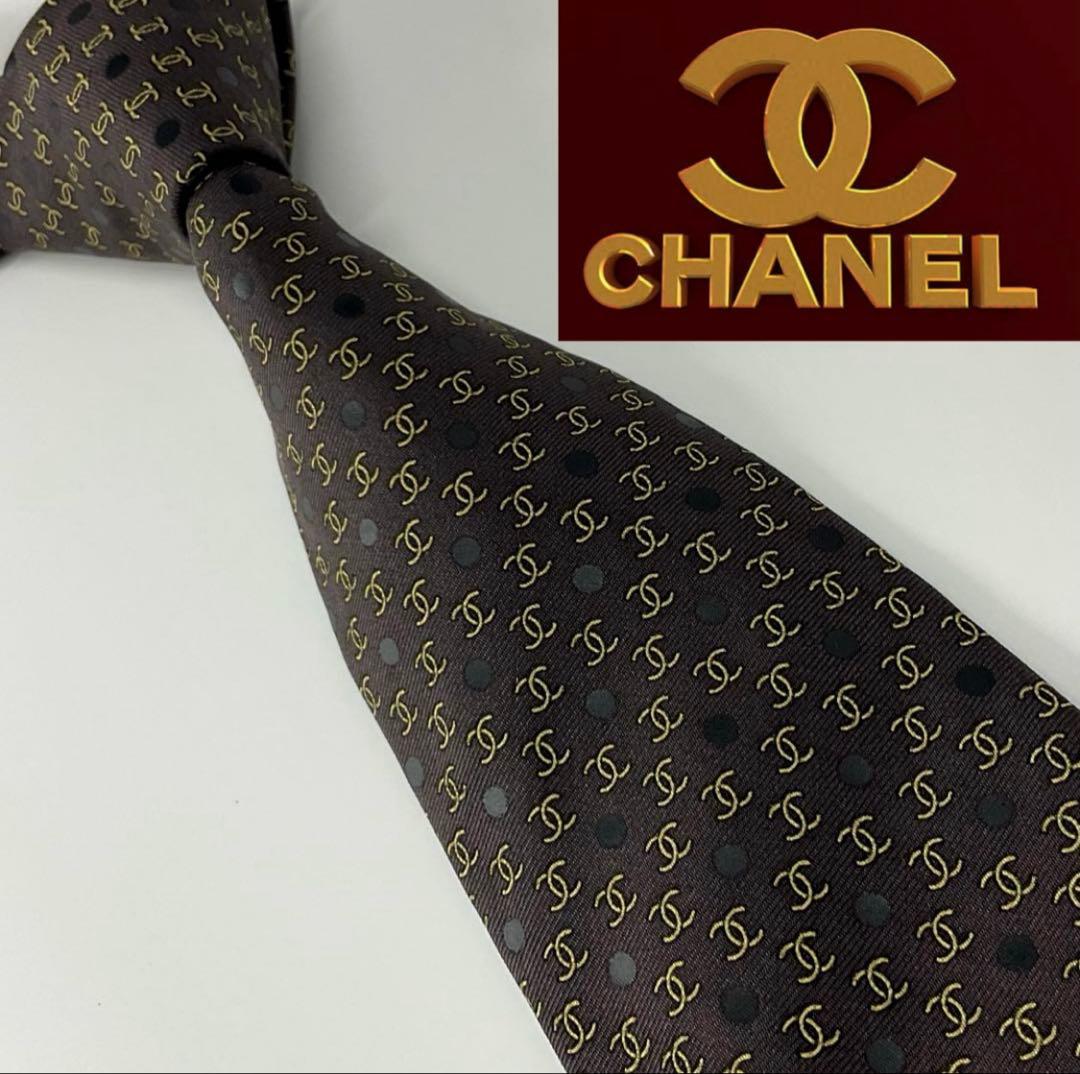 未使用級　世界最高峰　CHANEL シャネル ＣＣ ココマーク　ネクタイ