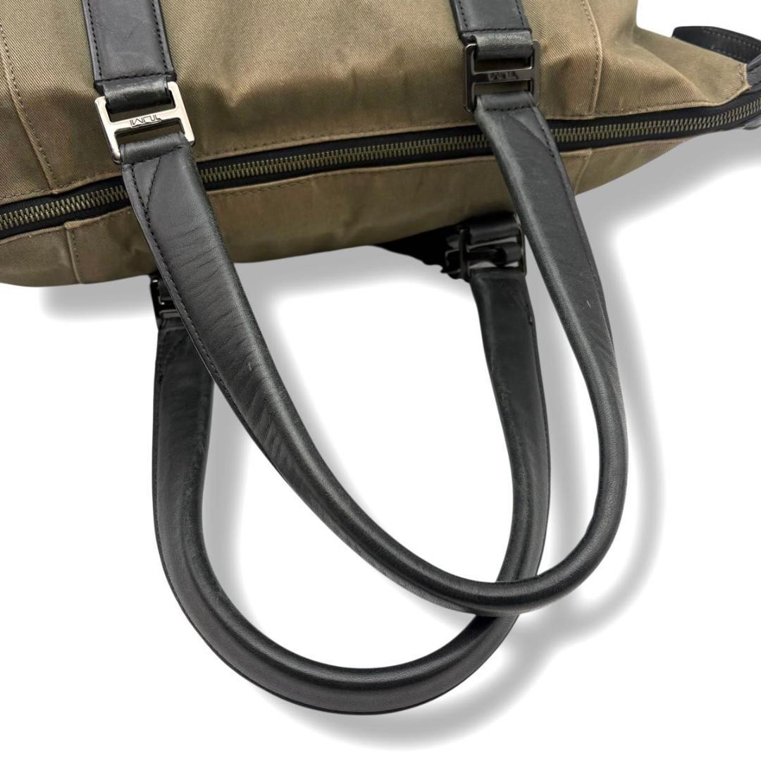 希少 TUMI トートバッグ ビジネスバッグ キャンバス　レザー　カーキ　大容量