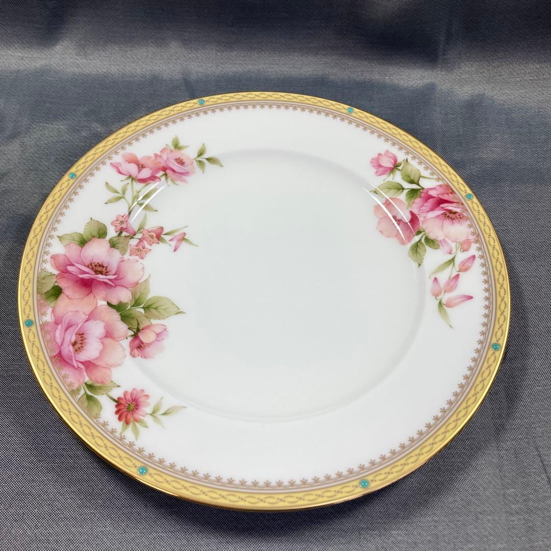 ノリタケ　ハートフォード　プレート　スープ　ピンク　ローズ　バラ