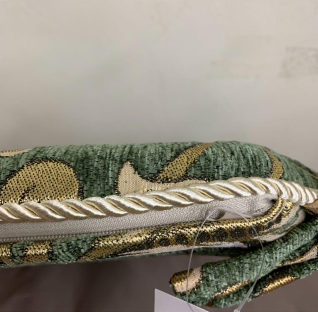 10/1入荷　シェニールダイニングシートクッション　グリーン　4枚セット