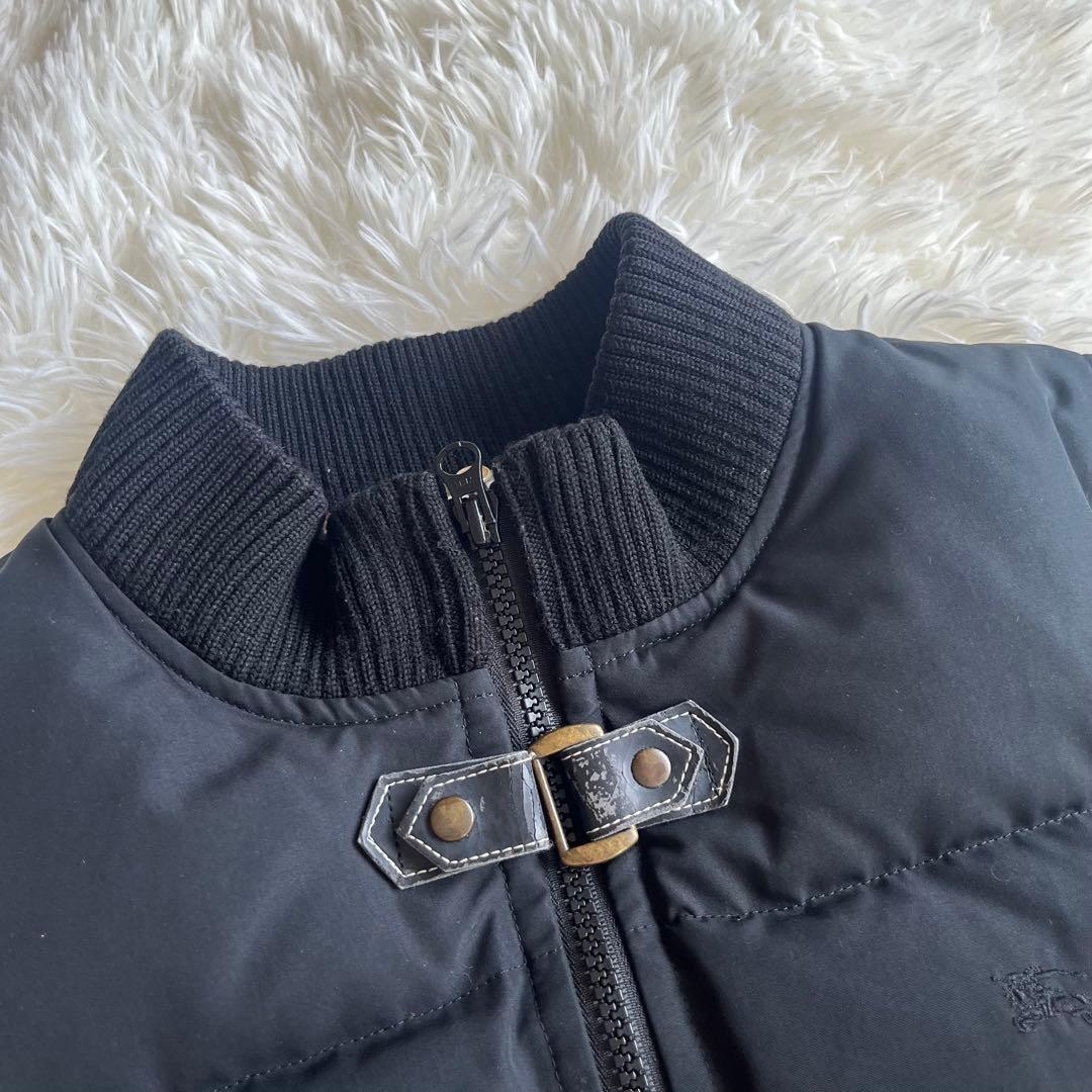 バーバリー　ダウンベスト　ノバチェック　Mサイズ　ベルト　リブ　黒　ホースロゴ