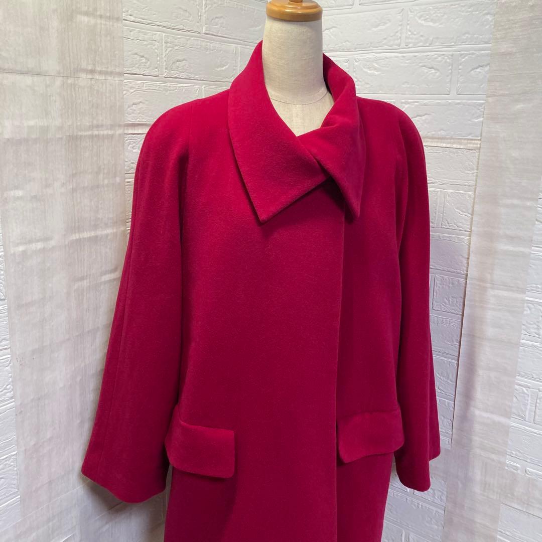 カシミヤ45% イタリー製生地の鮮やかロングコート　プレタポルテ