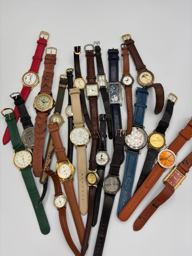 大幅値下げ　オール革ベルト腕時計 ジャンク22品セット