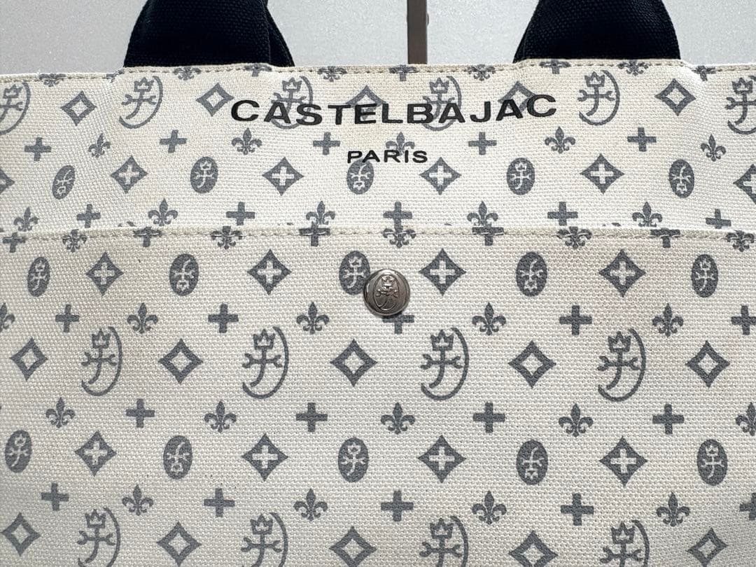 美品CASTELBAJAC ロゴプリント ドライビングトートバッグ