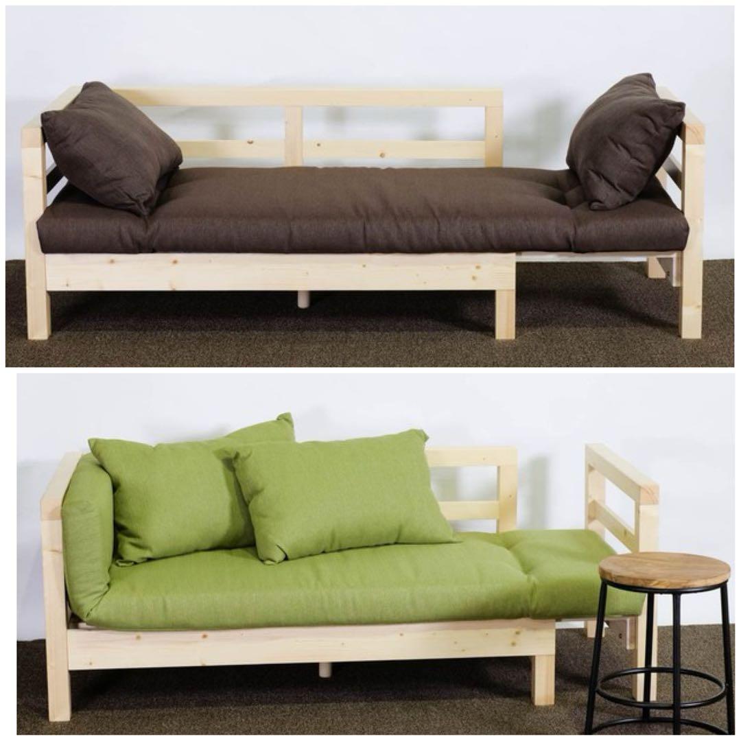 I 新品 北欧 ソファベッド グレー カントリー パイン材 すのこ 省スペース