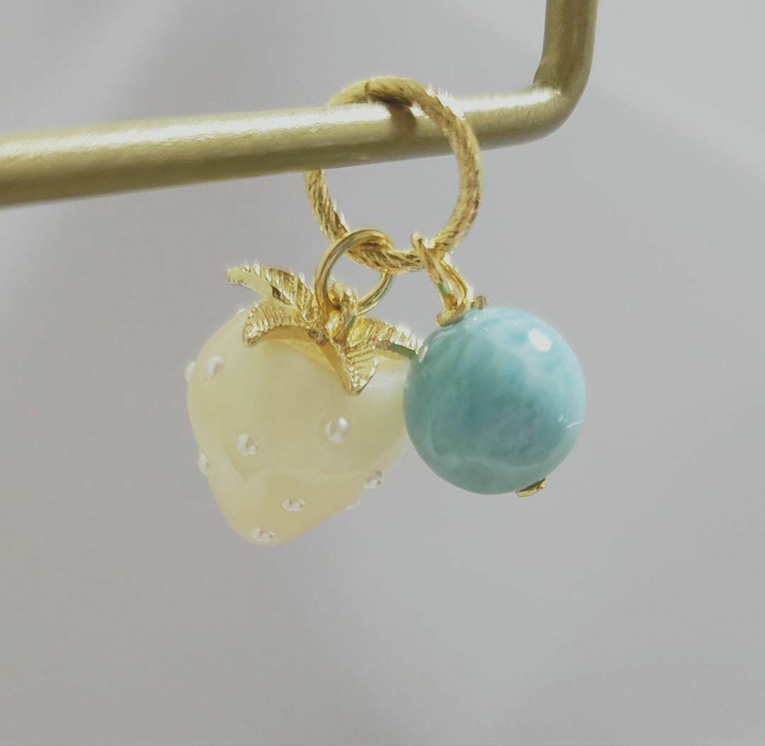 売却済み　285　ラリマー　ミルキーいちご　ペンダントトップ　訳あり