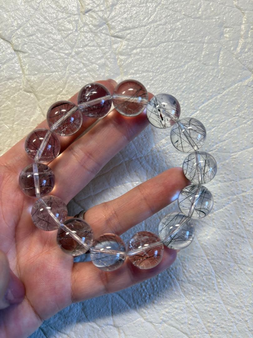 Y sh　高品質透明感抜群♡15ミリ　ブラックトルマリン　ブレスレット