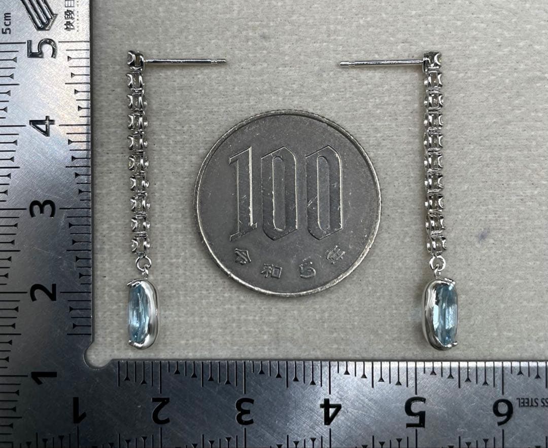 専用JL75★高級 サンタマリアアクアマリン ダイヤ K18WG ピアス 鑑付