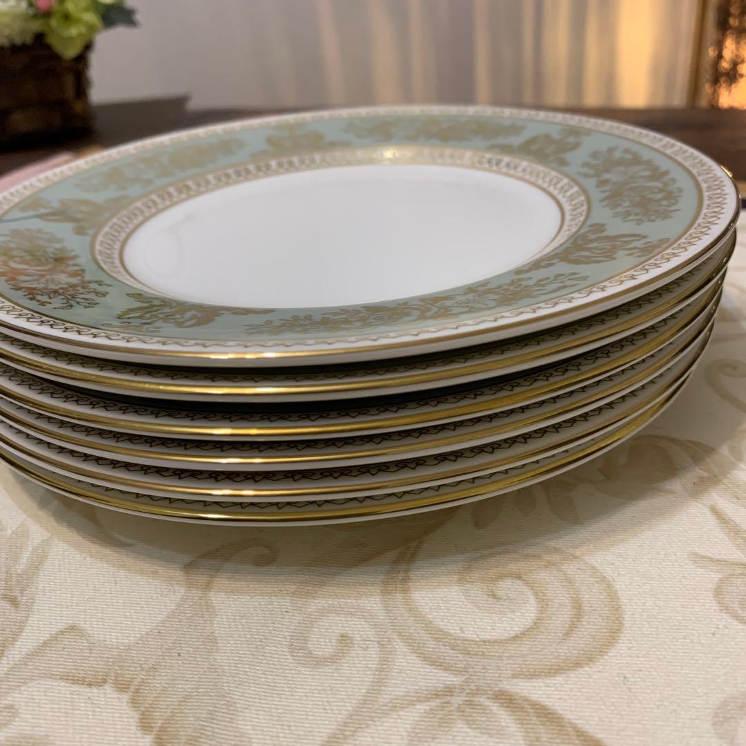 ウェッジウッド コロンビア　セージグリーン 17.5cm ケーキプレート4枚