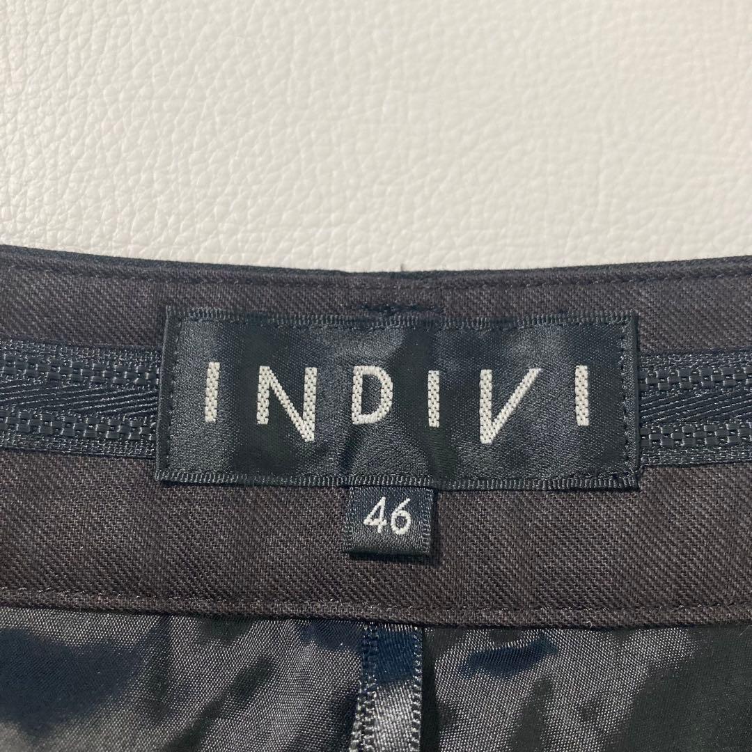 【りみちん】INDIVI　ストライプ スーツ 大きいサイズ 46 黒