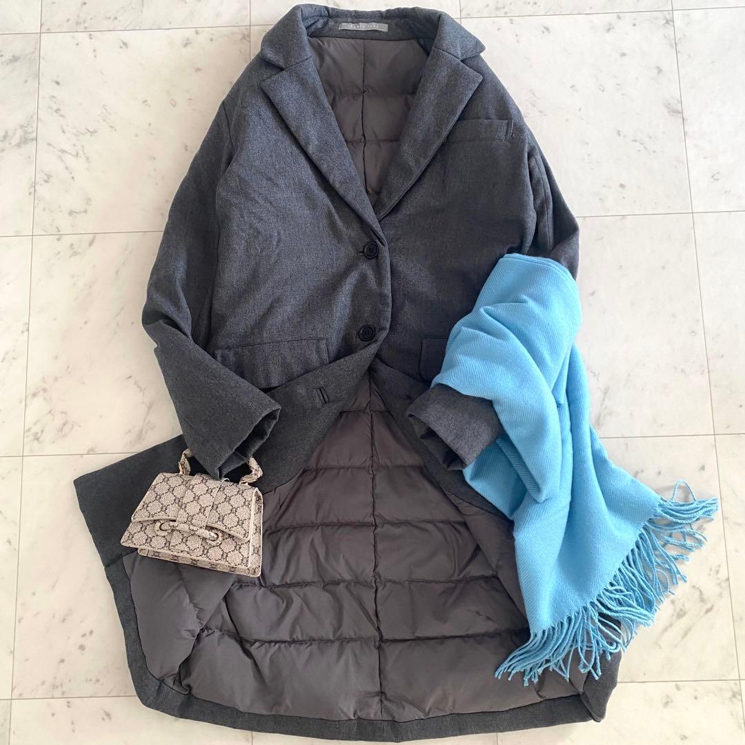 美品 セオリーリュクス チェスター リアルダウンコート グレー 36