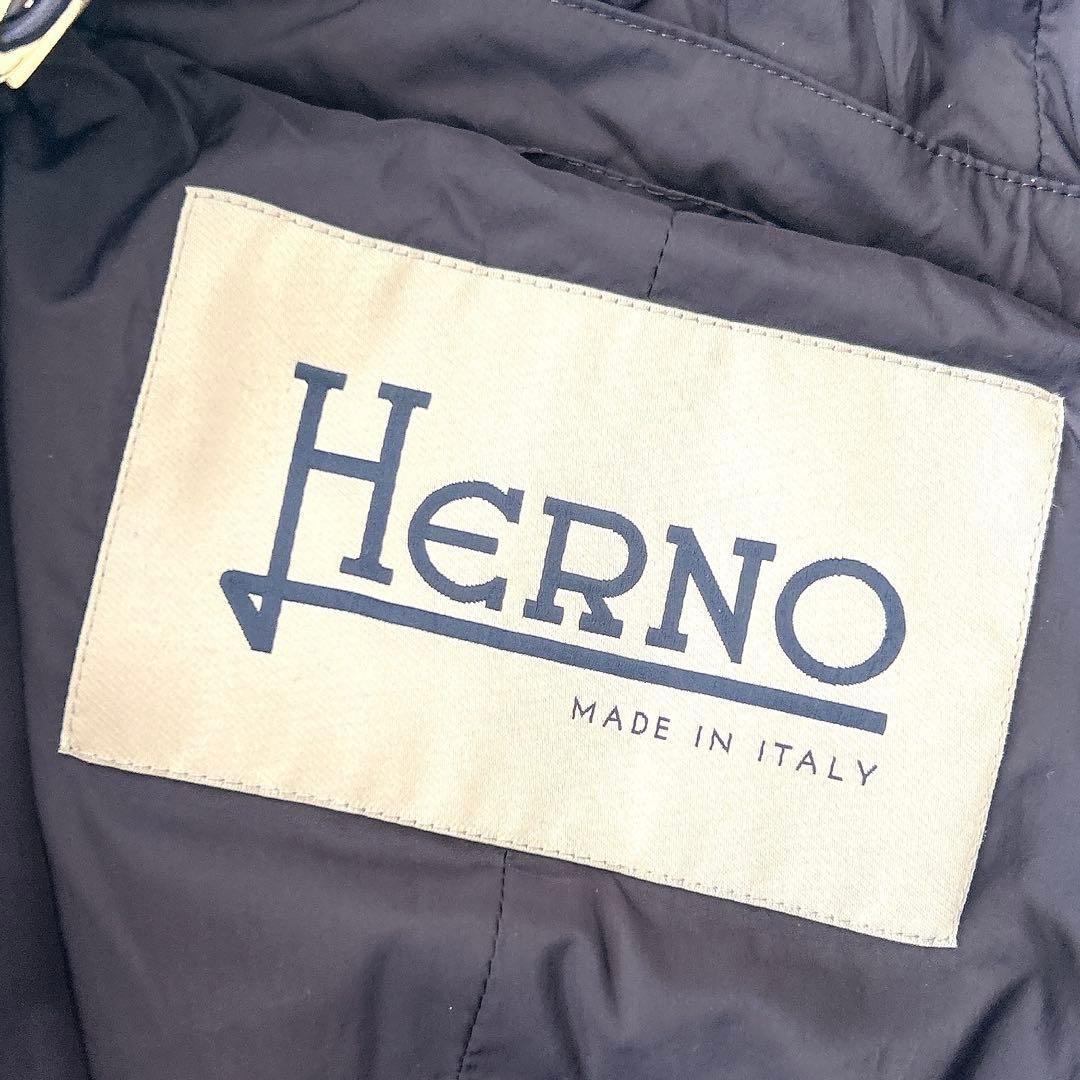 ヘルノ HERNO ウール切替 ドッキング ダウンコート 40 黒