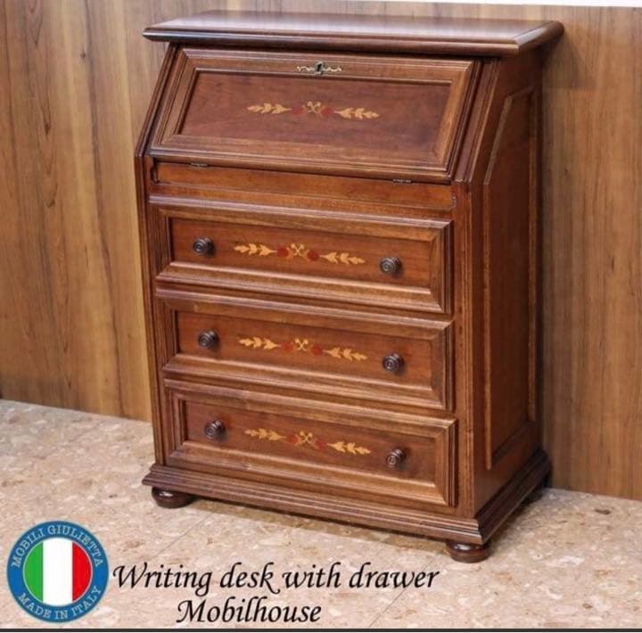 【鍵付き】モビルハウス製 ライティングデスク チェスト イタリア製 象嵌細工