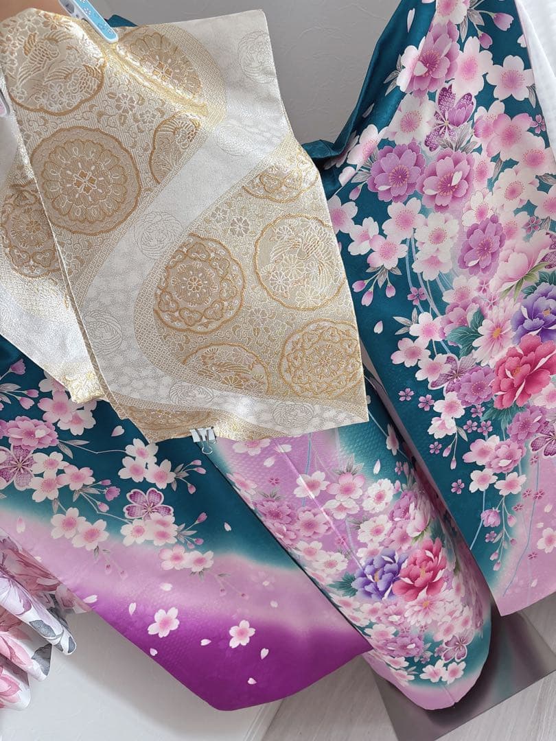 未使用に近い　正絹振袖　長襦袢