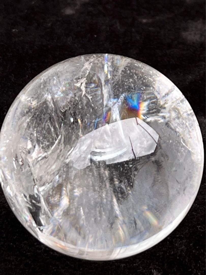 【虹入・強力浄化力】MR13⭐️ヒマラヤ水晶スフィア⭐️スピリチュアル⭐️台座付き
