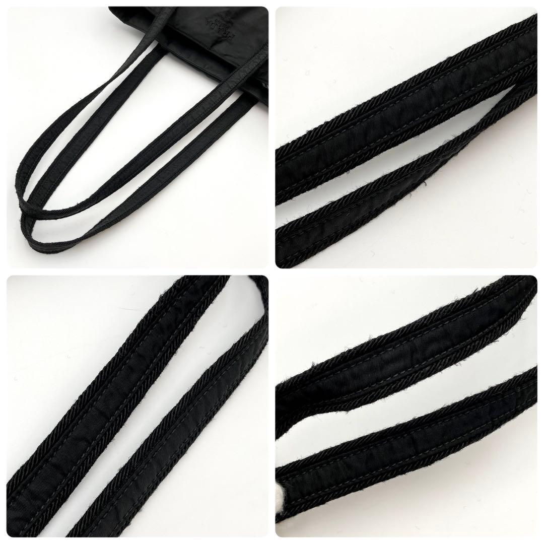 咲月✨ PRADA トートバッグ 黒 テスートナイロン ロゴ刺繍 シンプル