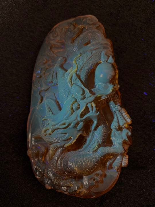 琥珀  天然琥珀  こはく バーマイト コレクション 龍牌彫刻品  龍牌  置物