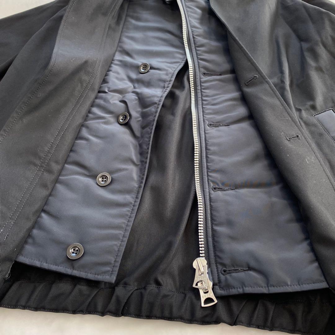 美品★sacai サカイ 25SS コットンツイル ドッキングジャケット 黒 2