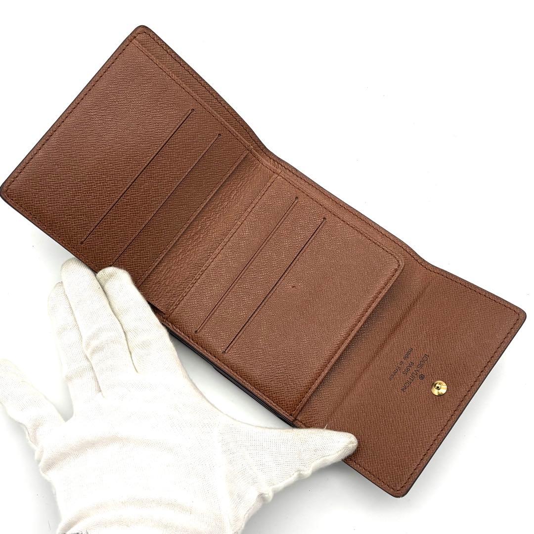 【超美品】ルイヴィトン モノグラム カルトクレディ 三つ折り財布 Wホック