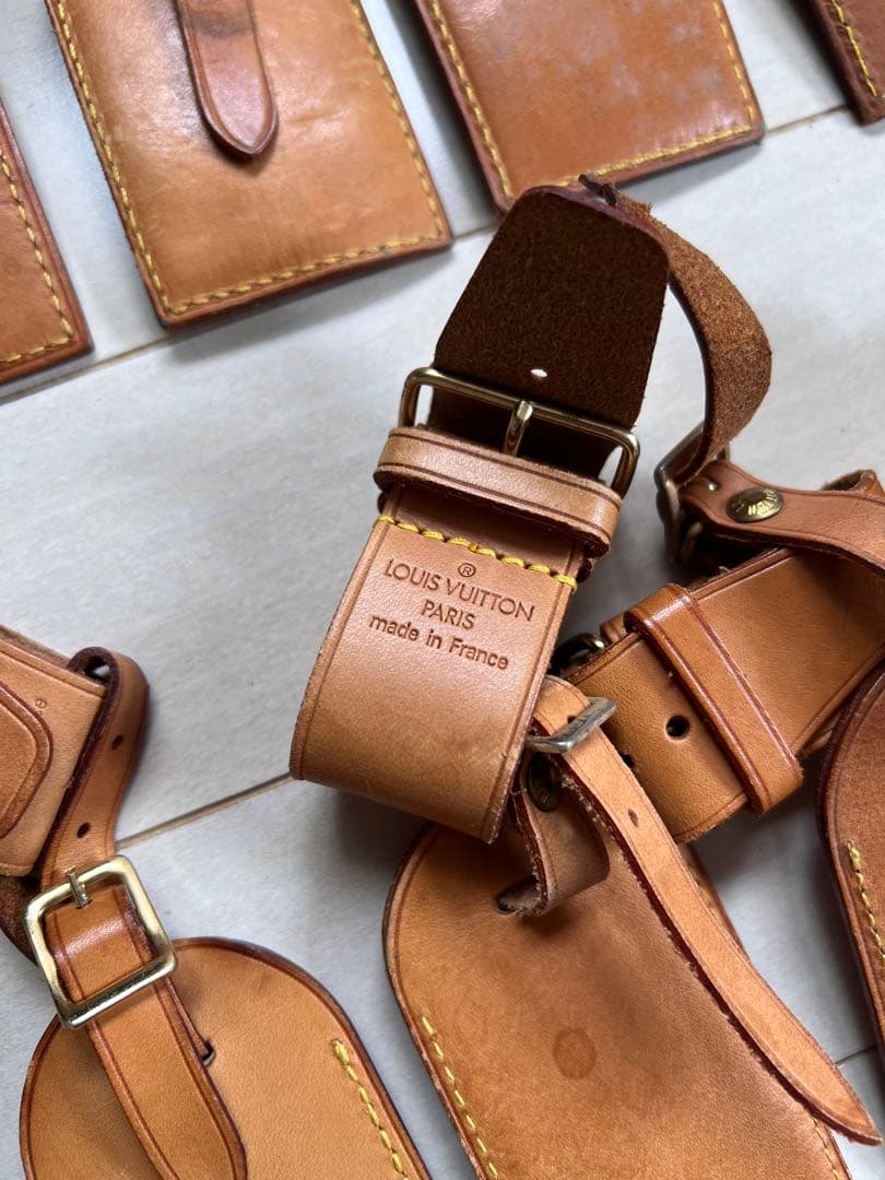 LOUIS VUITTON ヌメ革ネームタグ&ポワニエ　12点セット