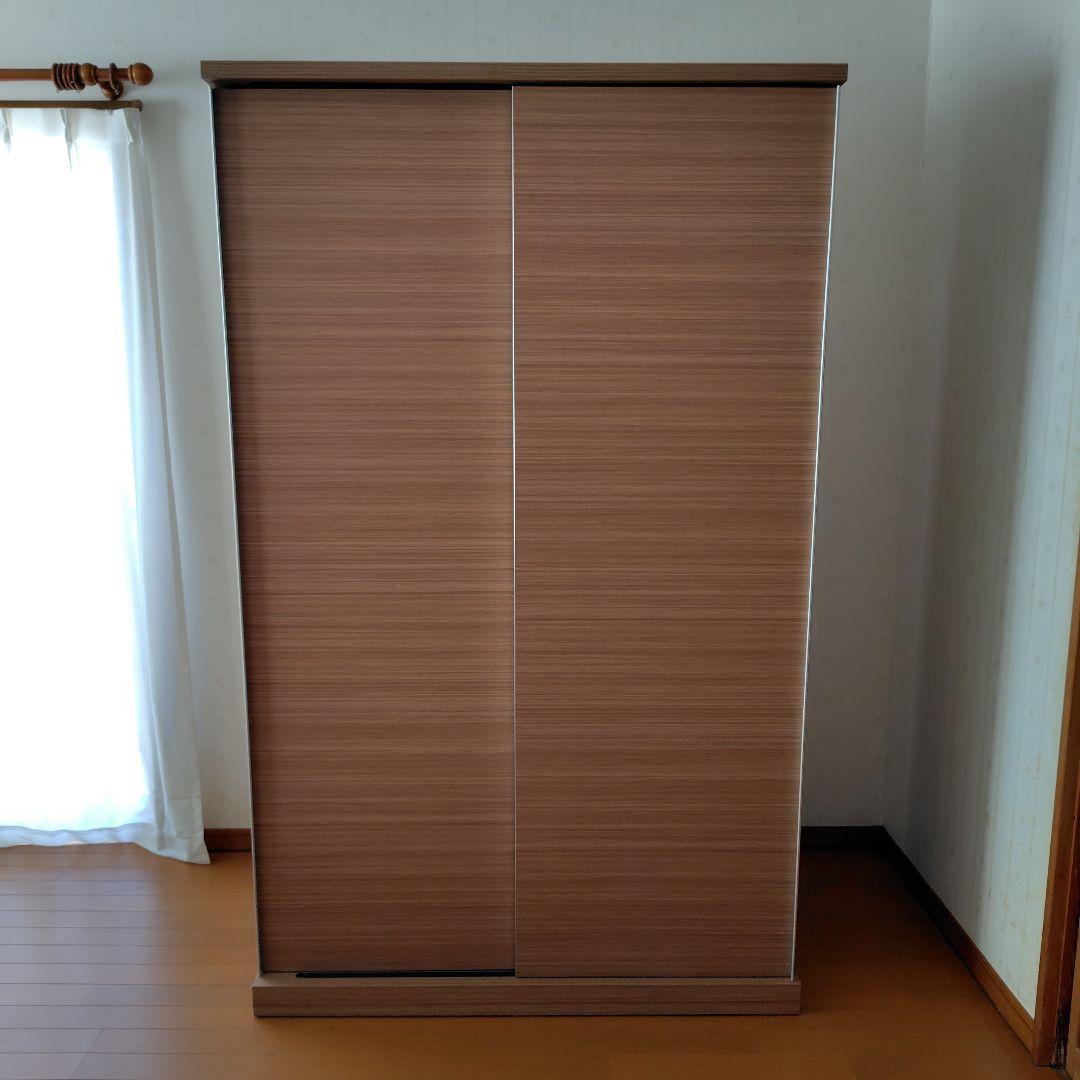 【中古】洋タンス 引き戸 クローゼット 木製 大容量 ワイド 可動棚 たのメル便