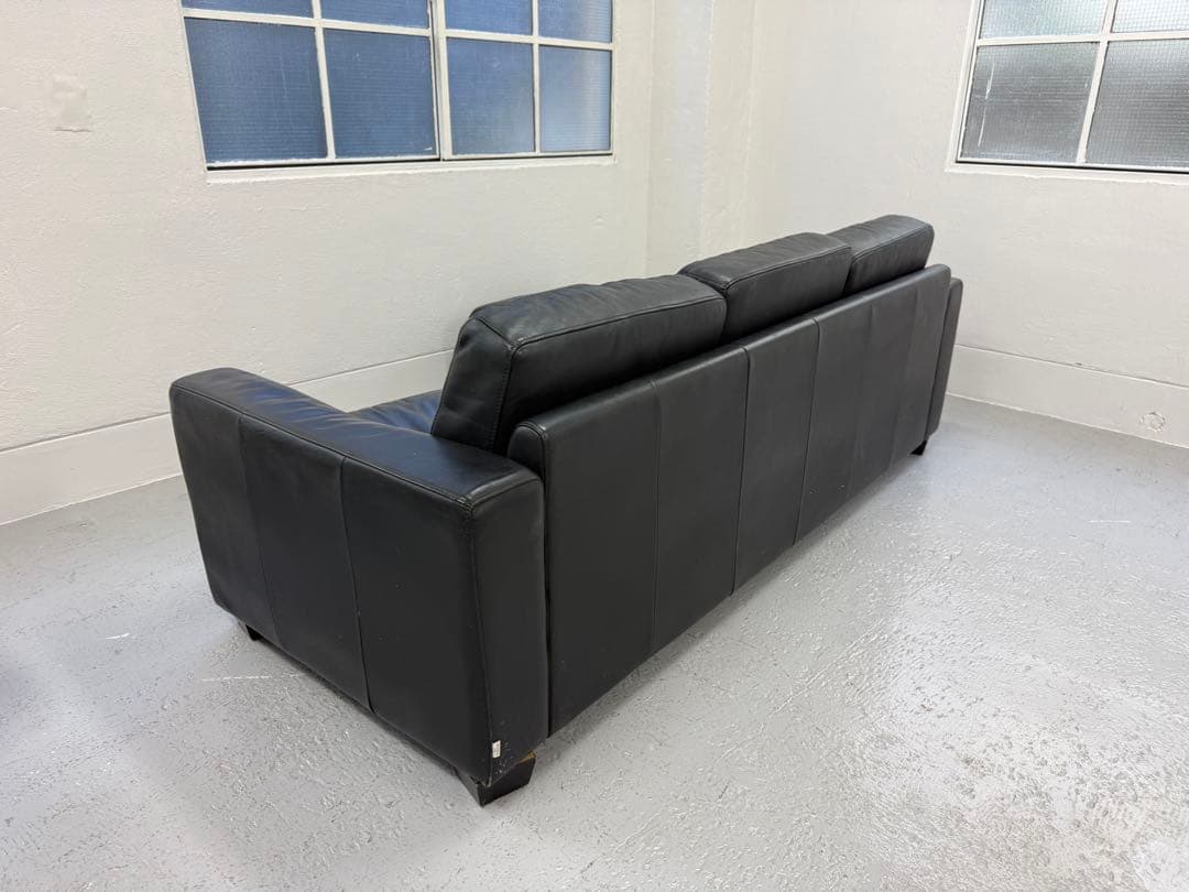 KEYUCA ケユカ 3人がけ　L字型ソファ　本革　黒　定価30万円