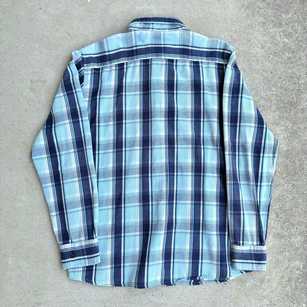00年代 Stussy フランネルシャツ ブルー オンブレ 中田圭祐