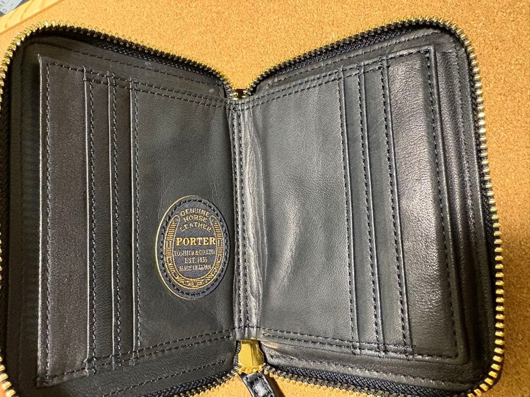 ポーター　ワイズウォレット　ラウンドジップ　ブラック