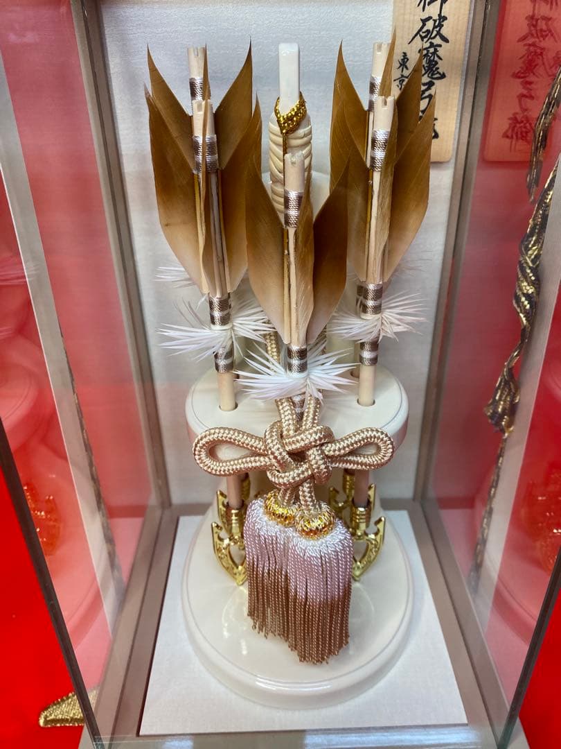 東京久月　破魔弓パノラマガラスケース・間口約１６×奥行約１５×高さ約２7㎝