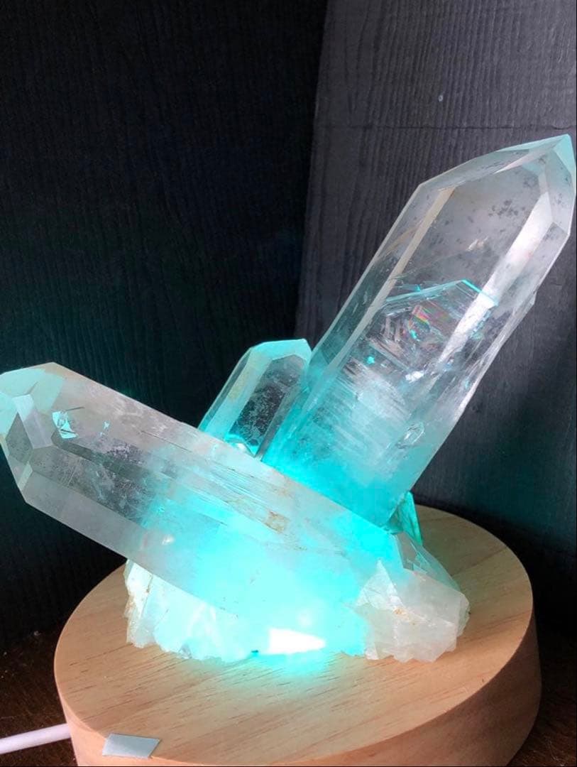 ❤️ ✳買い得　レア形　虹入り　2点　透明度抜群の水晶柱　ヒマラヤクラスター