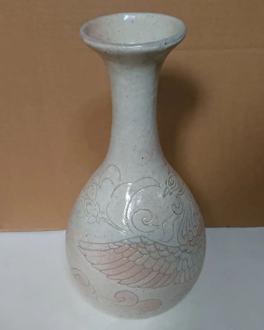 宮城県気仙沼の陶芸家・鼎窯・熊谷敏男作・花瓶(大)・未使用品