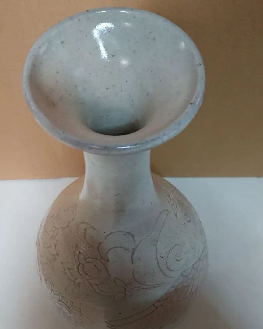 宮城県気仙沼の陶芸家・鼎窯・熊谷敏男作・花瓶(大)・未使用品