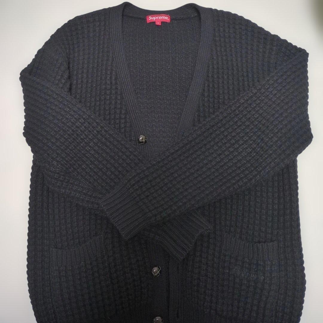 Supreme リブ編みカーディガン M 黒