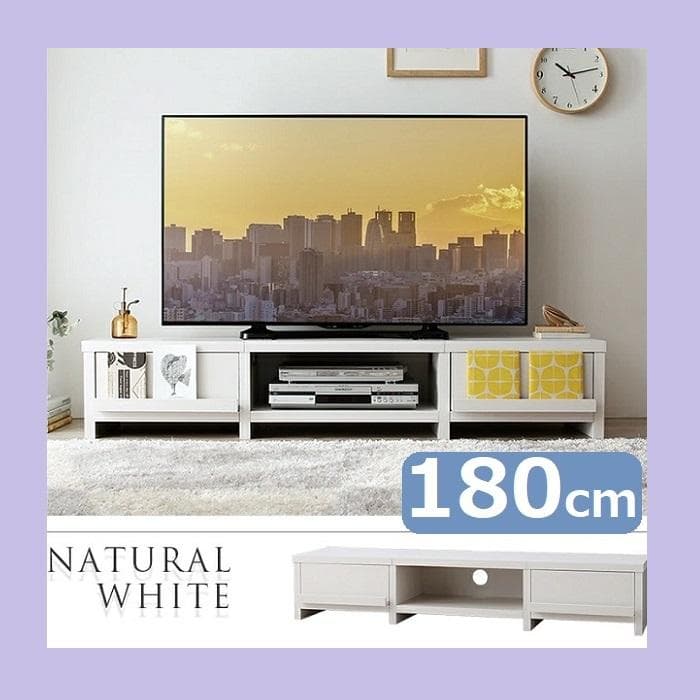 ②幅180 ローボード テレビボード 65インチ 木製 北欧 リビング ホワイト
