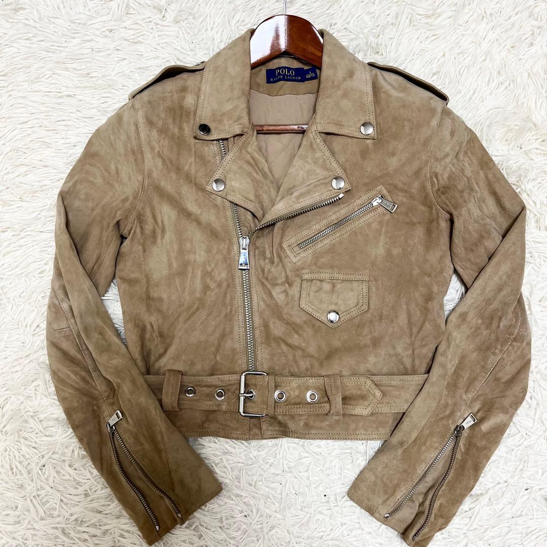 ポロラルフローレン レザージャケット ライダース スエード 山羊革 現行タグ 4
