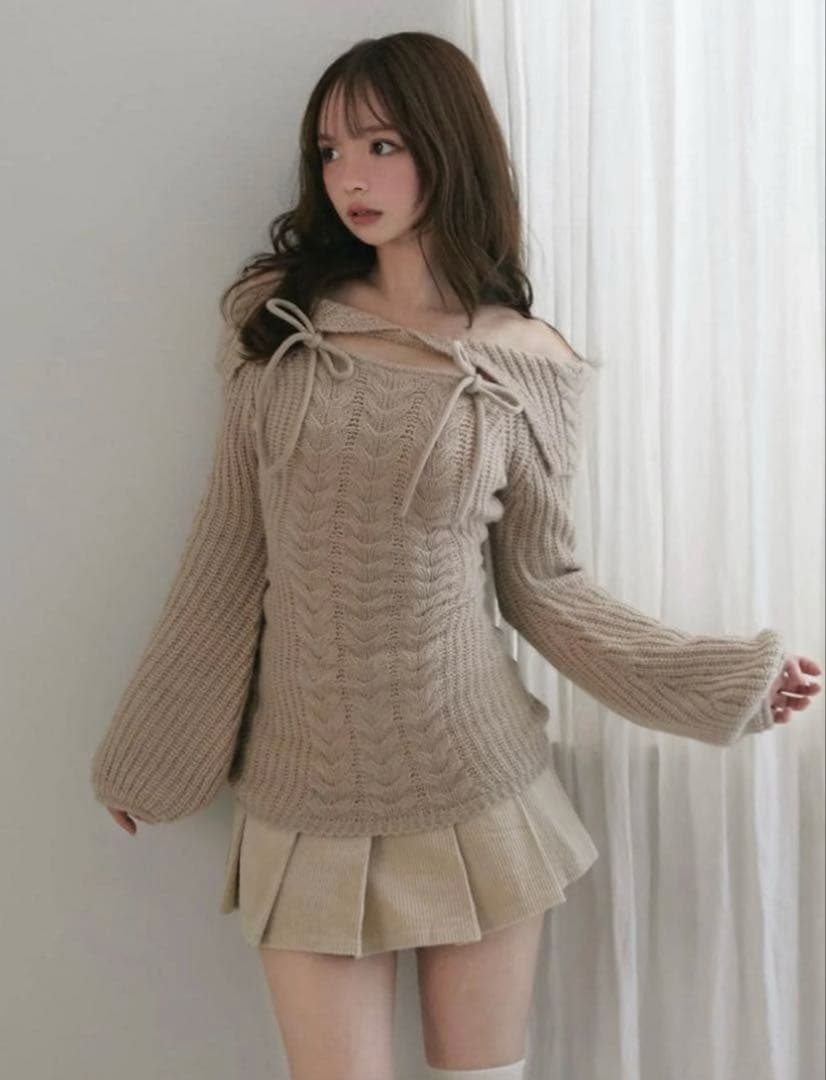 トップス andmary aura cable knit tops