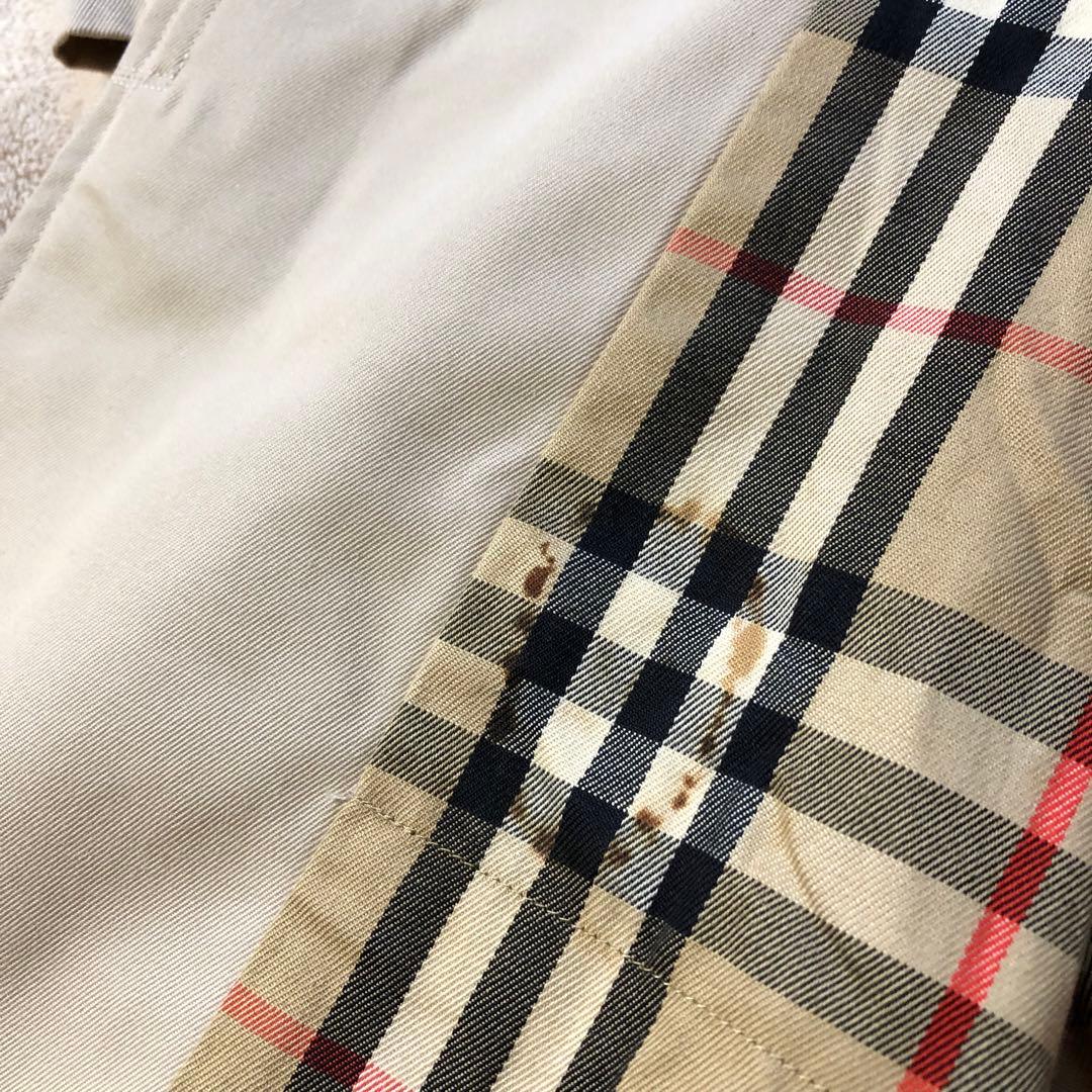 美品　バーバリー　ステンカラーコート　ノバチェック柄　ロング　ベージュ　本国製