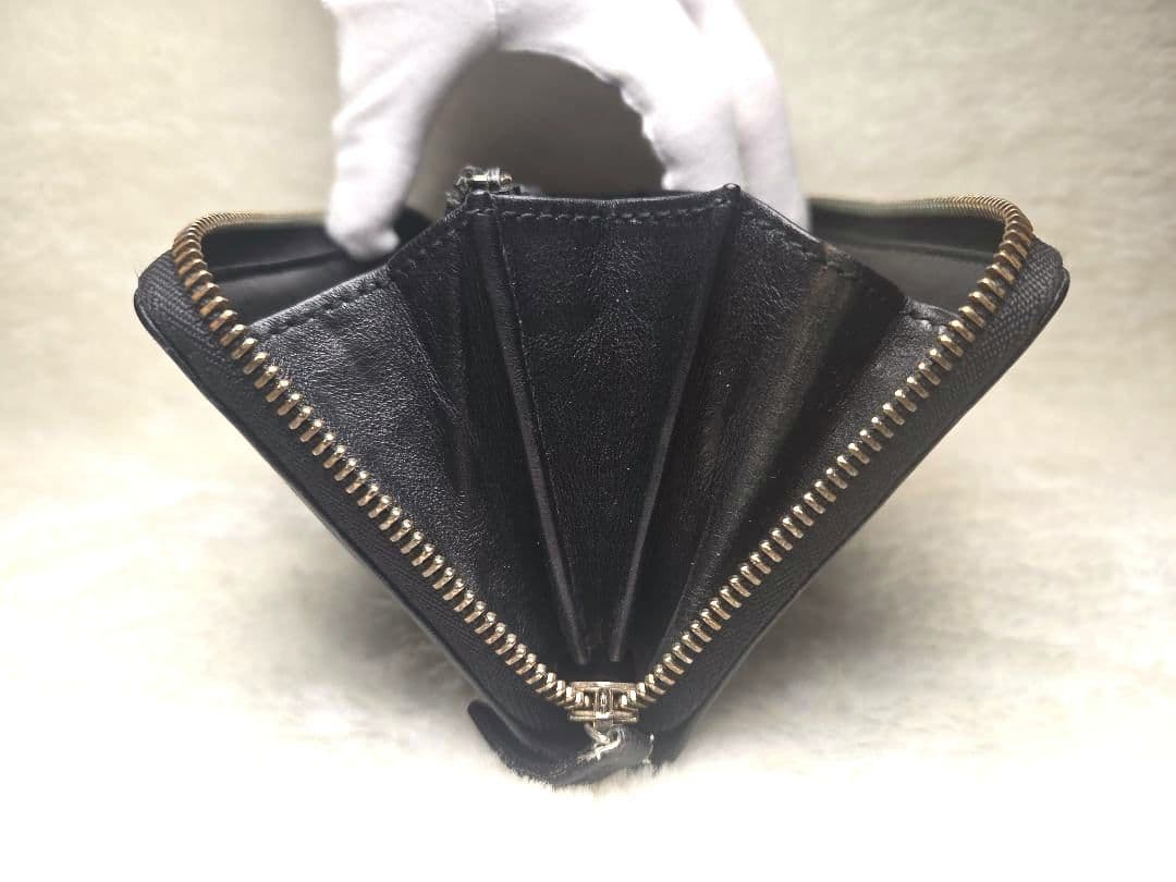 GUCCI ブラック 長財布 ラウンドファスナー　GGパターン